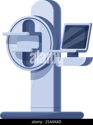 Moderno scanner medico per tomografia computerizzata con display per la diagnosi. Moderno scanner medico per tomografia computerizzata con display Illustrazione Vettoriale