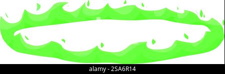 Apertura del portale magico verde, elemento dell'interfaccia utente del gioco fantasy che appare con fumo verde Illustrazione Vettoriale