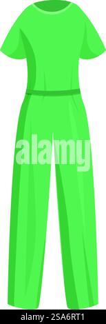 Uniforme medica verde che protegge un medico o un infermiere che lavora in ospedale. Uniforme medica verde che protegge il medico da virus e batteri Illustrazione Vettoriale