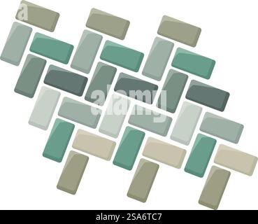 Consistenza senza cuciture di lastre rettangolari in diverse tonalità di grigio e beige, formando un classico motivo a spina di pesce. Struttura senza cuciture di lastre rettangolari che formano un motivo a spina di pesce Illustrazione Vettoriale