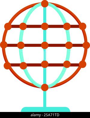 Icona della rete globale che rappresenta le attività commerciali e le connessioni in tutto il mondo. Rete globale che rappresenta le aziende e le connessioni in tutto il mondo Illustrazione Vettoriale
