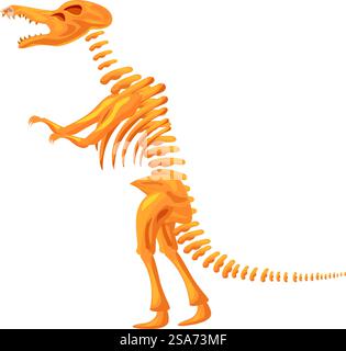 Scheletro del Tyrannosaurus rex in piedi su due zampe mostrandone i denti. Scheletro del Tyrannosaurus rex in piedi su due gambe Illustrazione Vettoriale