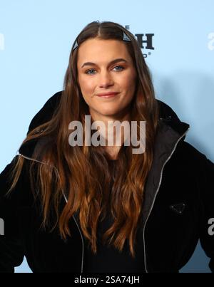 Park City, Stati Uniti. 25 gennaio 2025. Chloe East arriva alla prima di "Atropia" durante il Sundance Film Festival 2025 tenutosi all'Eccles Center Theatre il 25 gennaio 2025 a Park City, Utah. © JPA/AFF-USA.com credito: AFF/Alamy Live News Foto Stock