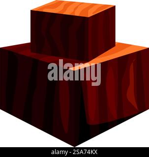Due cubetti di legno che formano un podio, perfetti per mostrare i prodotti. Due cubetti di legno che formano un podio per il posizionamento del prodotto Illustrazione Vettoriale