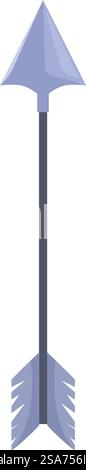 Una freccia di metallo affilata rivolta verso l'alto, un'illustrazione di un'arma. Freccia metallica affilata rivolta verso l'alto nell'illustrazione dell'arma Illustrazione Vettoriale
