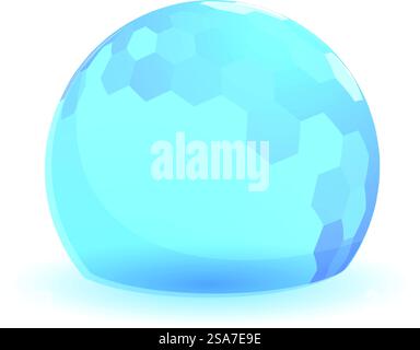 Sfera blu astratta che si forma con esagoni su sfondo bianco. Sfera blu con esagoni su sfondo bianco Illustrazione Vettoriale