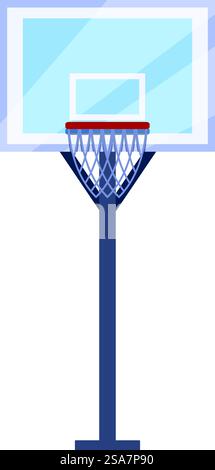 Canestro da basket su sfondo bianco che rappresenta sport e competizioni Illustrazione Vettoriale