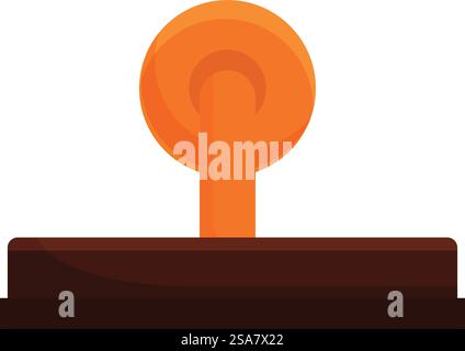 Icona in stile cartoni animati di una nuvola di funghi nucleari che si innalza dal suolo. Esplosione nucleare che si innalza da terra creando nubi di funghi Illustrazione Vettoriale