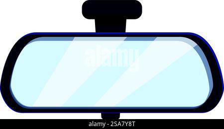 Lo specchietto retrovisore riflette una strada vuota davanti a sé, offrendo un senso di libertà e possibilità su strada aperta. Specchietto retrovisore dell'auto che riflette la strada libera davanti a te Illustrazione Vettoriale