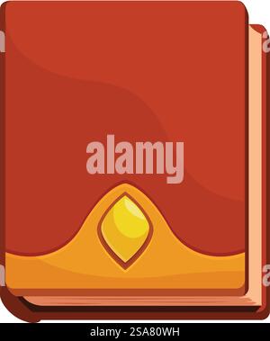 Copertina rossa del libro con decorazioni dorate che simboleggiano la conoscenza e la saggezza, ideale per temi educativi o letterari. Copertina rossa del libro con decorazioni dorate, simbolo di conoscenza e saggezza Illustrazione Vettoriale