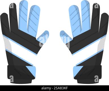 Guanti per attività sportive e hobby, accessori protettivi per le mani in inverno o in estate isolati. Copertura per le braccia per proteggere da lesioni e lividi, abbigliamento sportivo. Vettore in stile piatto. Guanti sportivi per la protezione delle mani, indumenti Illustrazione Vettoriale