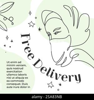 Fai acquisti nel nostro negozio e aggiungi articoli al carrello. Ampio assortimento, risparmio sui costi, metodi di pagamento convenienti, consegna rapida gratuita. Banner o pubblicità promozionali. Vettore in stile piatto. Spedizione gratuita disponibile, negozio con banner sconti Illustrazione Vettoriale