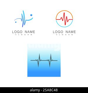 Modello vettoriale logo illustrazione linea polso Illustrazione Vettoriale
