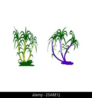 Design del simbolo del modello vettoriale del logo della canna da zucchero Illustrazione Vettoriale