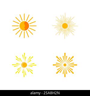 Design del simbolo del modello vettoriale del logo Sun Illustrazione Vettoriale