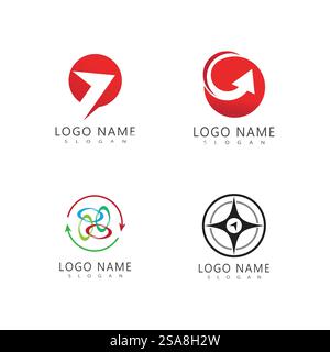 Modello vettoriale icona logo illustrazione freccia Illustrazione Vettoriale