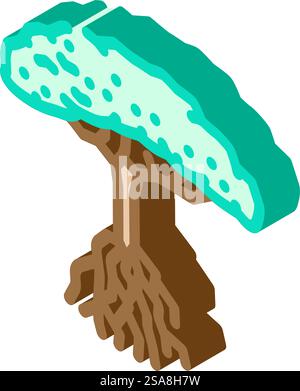 vettore icona isometrico albero mangrovie. cartello di mangrovie. illustrazione del simbolo isolato. illustrazione vettoriale icona isometrica albero mangrovie Illustrazione Vettoriale