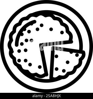 quiche lorraine, cucina francese, icona vettoriale. quiche insegna della cucina francese della lorena. illustrazione nera del simbolo del contorno isolato. illustrazione vettoriale dell'icona della linea della cucina francese di quiche lorraine Illustrazione Vettoriale
