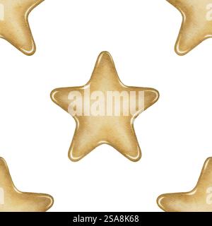 Motivo a stella senza cuciture dipinto con acquerello in stile bambini. Illustrazione di alta qualità. arredamento, tipografia, stampa su tessuti. Ideale per la carta da parati e il confezionamento. Foto Stock