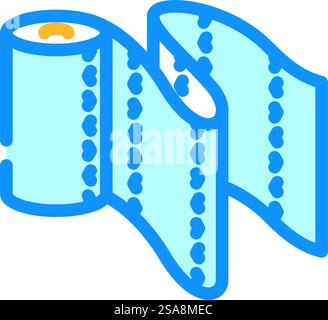 carta assorbente per srotolare il vettore dell'icona del colore. cartello di srotolamento carta assorbente. illustrazione del simbolo isolato. illustrazione vettoriale dell'icona del colore di srotolamento della carta assorbente Illustrazione Vettoriale