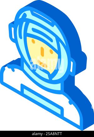 maschera astronauta faccia isometrica vettore icona. maschera astronauta segno facciale. illustrazione del simbolo isolato. illustrazione vettoriale dell'icona isometrica del volto della maschera astronauta Illustrazione Vettoriale