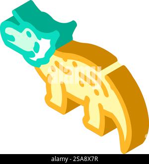 triceratops dinosauro animale isometrico vettore icona. triceratops dinosauro animale segno. illustrazione del simbolo isolato. illustrazione vettoriale dell'icona isometrica dell'animale di triceratops dinosauro Illustrazione Vettoriale