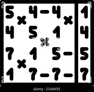 vettore dell'icona della linea dell'algoritmo di ordinamento radiale. segno algoritmo ordinamento radiale. illustrazione nera del simbolo del contorno isolato. illustrazione vettoriale dell'icona della linea dell'algoritmo di ordinamento radix Illustrazione Vettoriale