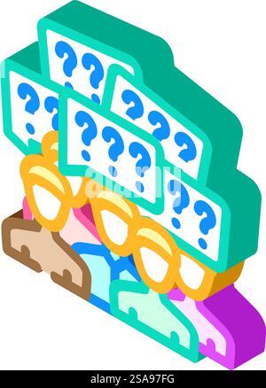 vettore icona isometrica sessione qa. firma sessione qa. illustrazione del simbolo isolato. illustrazione vettoriale dell'icona isometrica della sessione qa Illustrazione Vettoriale