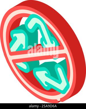 vettore icona isometrico di smistamento dei rifiuti non biodegradabile. cartello di smistamento rifiuti non biodegradabili. illustrazione del simbolo isolato. illustrazione vettoriale icona isometrica di smistamento dei rifiuti non biodegradabile Illustrazione Vettoriale
