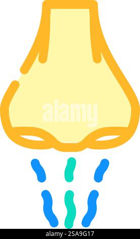 etichetta del prodotto antiodore attenzione icona a colori vettore. etichetta prodotto antiodore cartello di attenzione. illustrazione del simbolo isolato. etichetta del prodotto antiodore avvertenza icona a colori illustrazione vettoriale Illustrazione Vettoriale