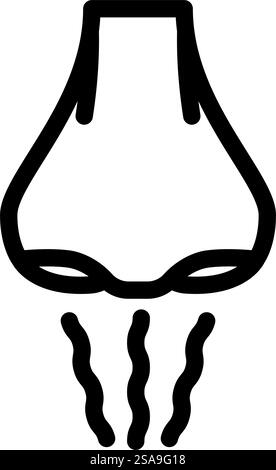 etichetta del prodotto antiodore etichetta etichetta etichetta della linea di attenzione vettore icona. etichetta prodotto antiodore cartello di attenzione. illustrazione nera del simbolo del contorno isolato. etichetta del prodotto antiodore icona della linea di attenzione illustrazione del vettore Illustrazione Vettoriale