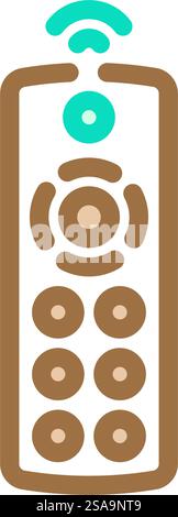 etichetta del telecomando etichetta etichetta prodotto etichetta colore di attenzione vettore icona. etichetta del telecomando cartello di attenzione del prodotto. illustrazione del simbolo isolato. etichetta telecomando avvertenza prodotto icona a colori illustrazione vettoriale Illustrazione Vettoriale