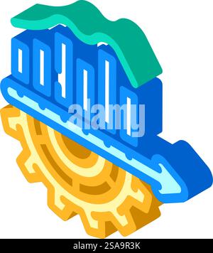 vettore di icone isometriche dei processi aziendali di sviluppo organizzativo. firma del processo aziendale di sviluppo organizzativo. illustrazione del simbolo isolato. illustrazione vettoriale delle icone isometriche dei processi aziendali di sviluppo organizzativo Illustrazione Vettoriale