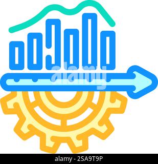 vettore di icone dei colori dei processi aziendali per lo sviluppo organizzativo. firma del processo aziendale di sviluppo organizzativo. illustrazione del simbolo isolato. illustrazione vettoriale delle icone dei colori dei processi aziendali di sviluppo organizzativo Illustrazione Vettoriale
