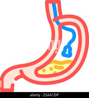 vettore icona a colori per chirurgia endoscopica. segno di chirurgia endoscopica. illustrazione del simbolo isolato. illustrazione vettoriale dell'icona a colori per la chirurgia endoscopica Illustrazione Vettoriale