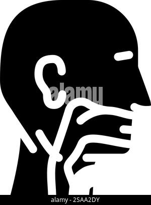 intervento chirurgico di laringectomia glifo - vettore icona. segno chirurgico laringectomia. illustrazione del simbolo isolato. illustrazione del vettore dell'icona del glifo per intervento chirurgico di laringectomia Illustrazione Vettoriale