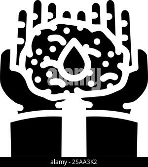 vettore icona glifo industriale sabbie bituminose. segnale dell'industria delle sabbie bituminose. illustrazione del simbolo isolato. illustrazione vettoriale dell'icona glifo dell'industria delle sabbie bituminose Illustrazione Vettoriale