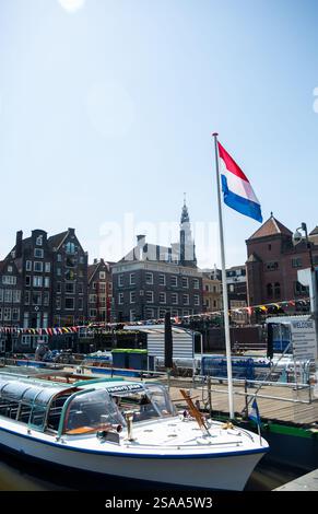 Vista sul canale di Amsterdam, Olanda. Foto Stock