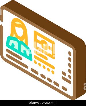 vettore icona isometrico biometrico della scheda id. cartello biometrico della carta d'identità. illustrazione del simbolo isolato. illustrazione vettoriale dell'icona isometrica biometrica della scheda id Illustrazione Vettoriale
