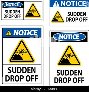 Cartello di avviso abbandono improvviso Illustrazione Vettoriale