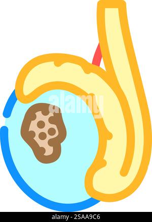 cancro testicolare uomo malattia colore vettore icona. segno di malattia dell'uomo cancro testicolare. illustrazione del simbolo isolato. illustrazione vettoriale dell'icona del colore della malattia dell'uomo del cancro testicolare Illustrazione Vettoriale