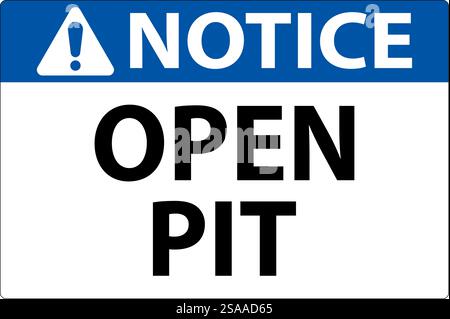 Cartello di avviso Open Pit Illustrazione Vettoriale