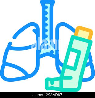 asma uomo malattia colore icona vettore. segno di malattia dell'uomo d'asma. illustrazione del simbolo isolato. illustrazione vettoriale dell'icona del colore della malattia dell'uomo dell'asma Illustrazione Vettoriale