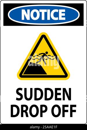 Cartello di avviso abbandono improvviso Illustrazione Vettoriale