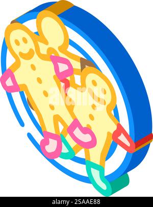 creazione di un vettore di icone isometriche invernali di pan di zenzero. preparare il cartello invernale di pan di zenzero. illustrazione del simbolo isolato. illustrazione vettoriale dell'icona isometrica invernale del pan di zenzero Illustrazione Vettoriale