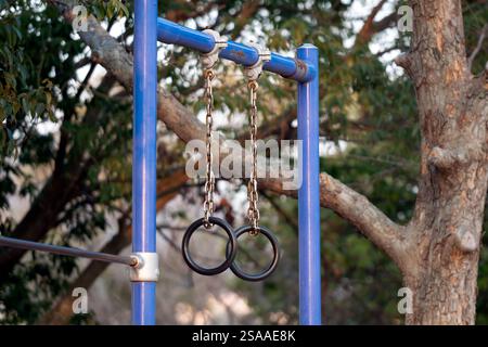 Anello di ginnastica all'aperto nel parco Foto Stock