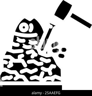 icona del glifo invernale della scultura di ghiaccio vettoriale. insegna invernale scultura di ghiaccio. illustrazione del simbolo isolato. illustrazione vettoriale dell'icona del glifo invernale della scultura di ghiaccio Illustrazione Vettoriale