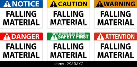 Cartello di pericolo caduta materiale Illustrazione Vettoriale