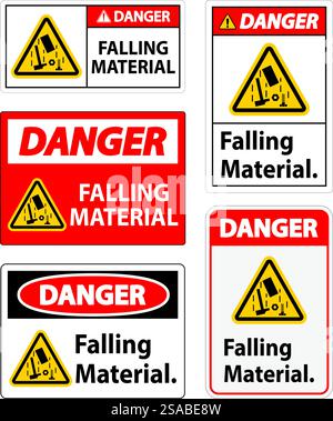 Segnale di pericolo, caduta di materiale Illustrazione Vettoriale