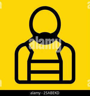 Un'icona di protezione del corpo, un'armatura Illustrazione Vettoriale